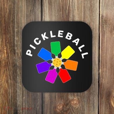 Pickleball Rainbow Design Pickleball Lover Coaster