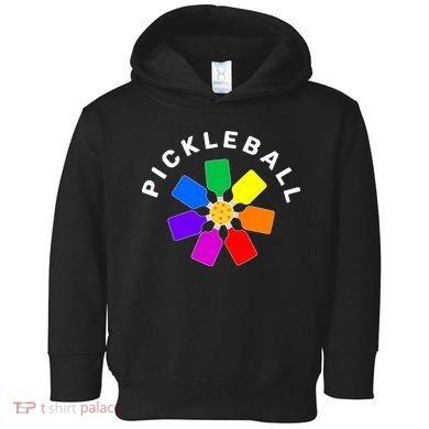 Pickleball Rainbow Design Pickleball Lover Toddler Hoodie