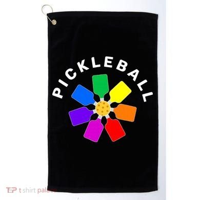 Pickleball Rainbow Design Pickleball Lover Golf Towel