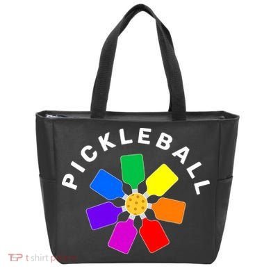Pickleball Rainbow Design Pickleball Lover Tote Bag