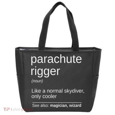 Parachute Rigger Definition Design Skydiving Packer Tote Bag