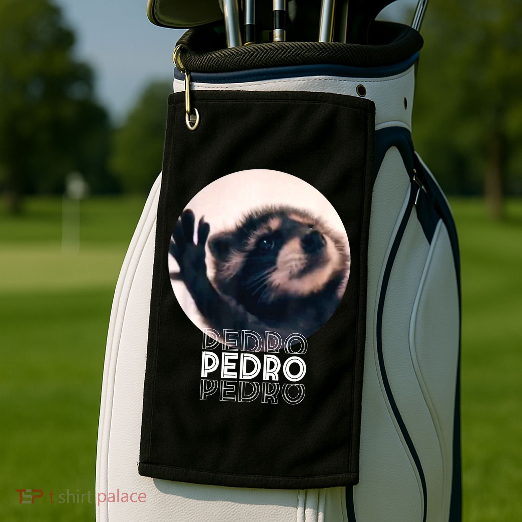Pedro Racoon Dance Popular Internet Meme Mapache Dance Golf Towel