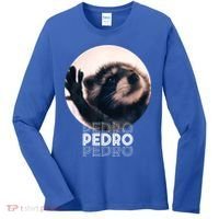 Pedro Racoon Dance Popular Internet Meme Mapache Dance Women's Long Sleeve Shirt thumb 0