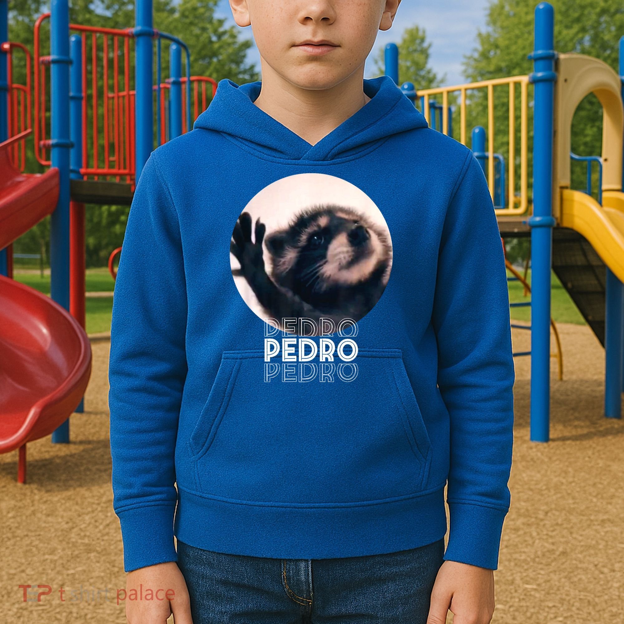 Pedro Racoon Dance Popular Internet Meme Mapache Dance Kids Hoodie