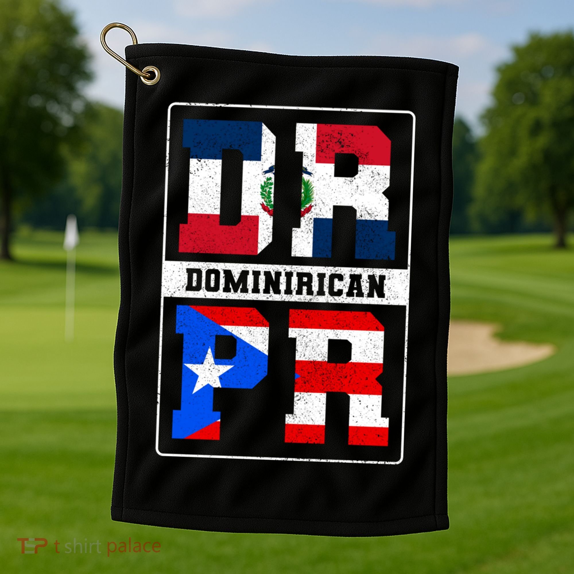 Puerto Rican Dominican Republic Dominirican Flag Pride Meaningful Gift Golf Towel