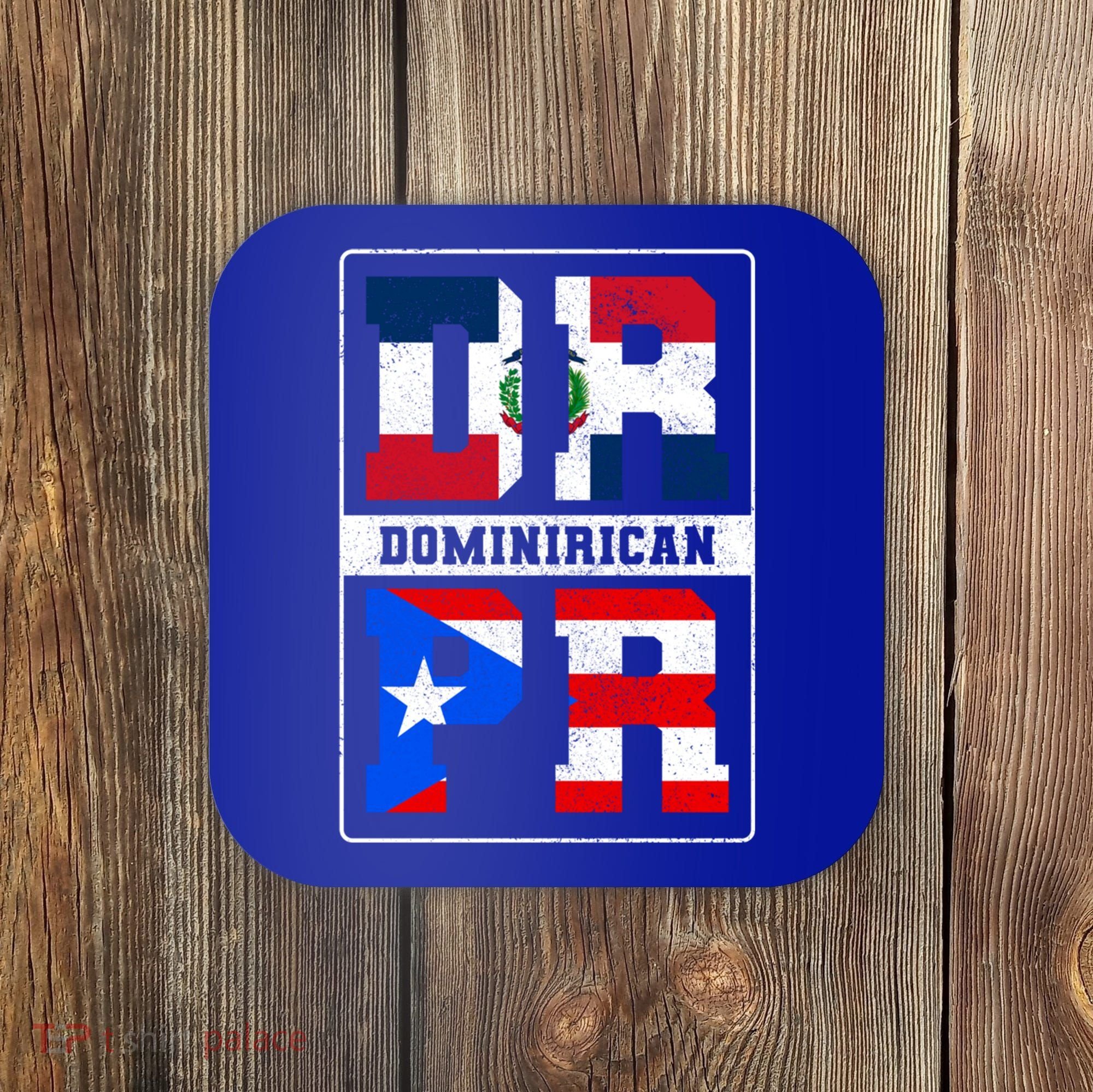 Puerto Rican Dominican Republic Dominirican Flag Pride Meaningful Gift Coaster