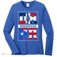Puerto Rican Dominican Republic Dominirican Flag Pride Meaningful Gift Women's Long Sleeve Shirt thumb 0