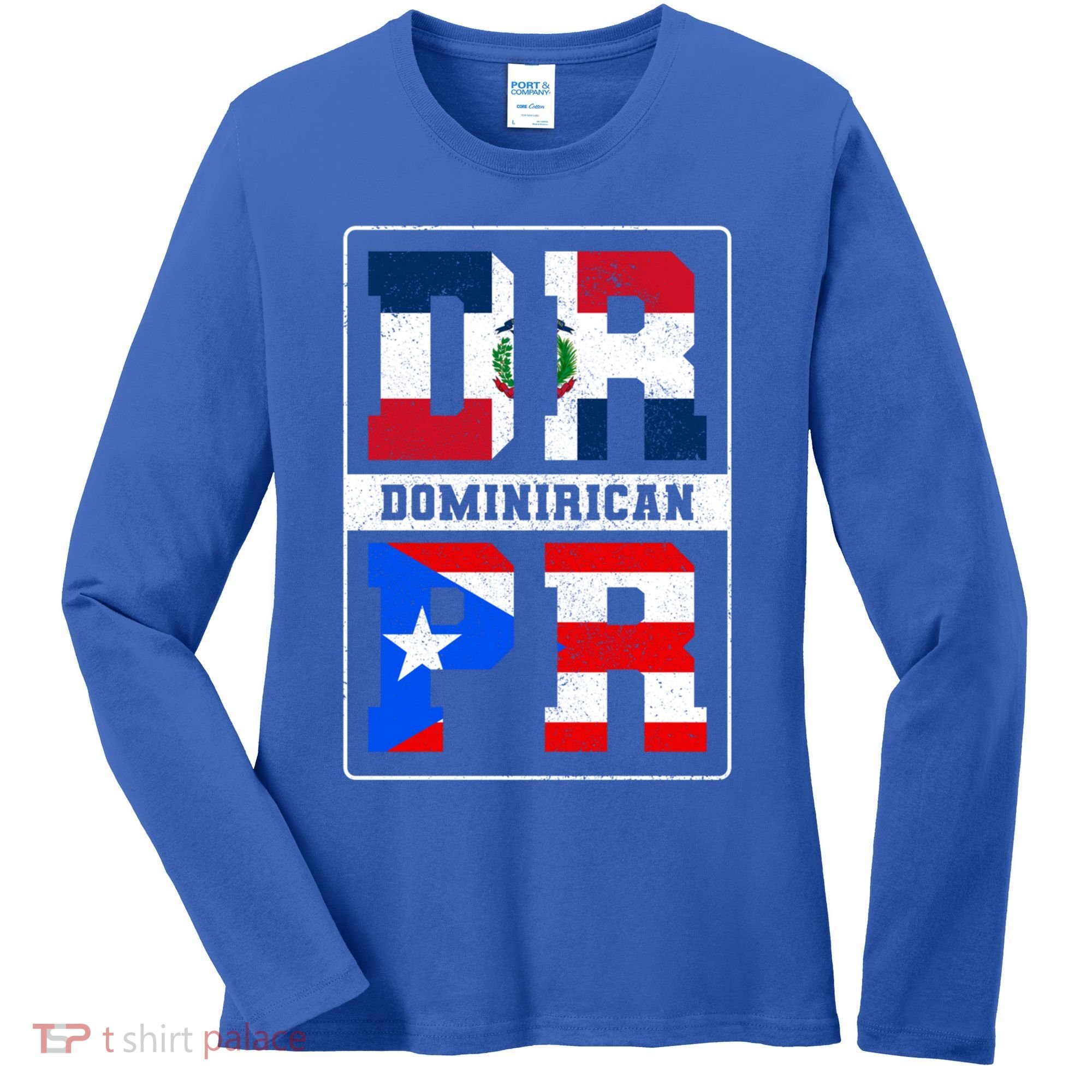 Puerto Rican Dominican Republic Dominirican Flag Pride Meaningful Gift Women's Long Sleeve Shirt