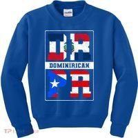 Puerto Rican Dominican Republic Dominirican Flag Pride Meaningful Gift Kids Sweatshirt thumb 0