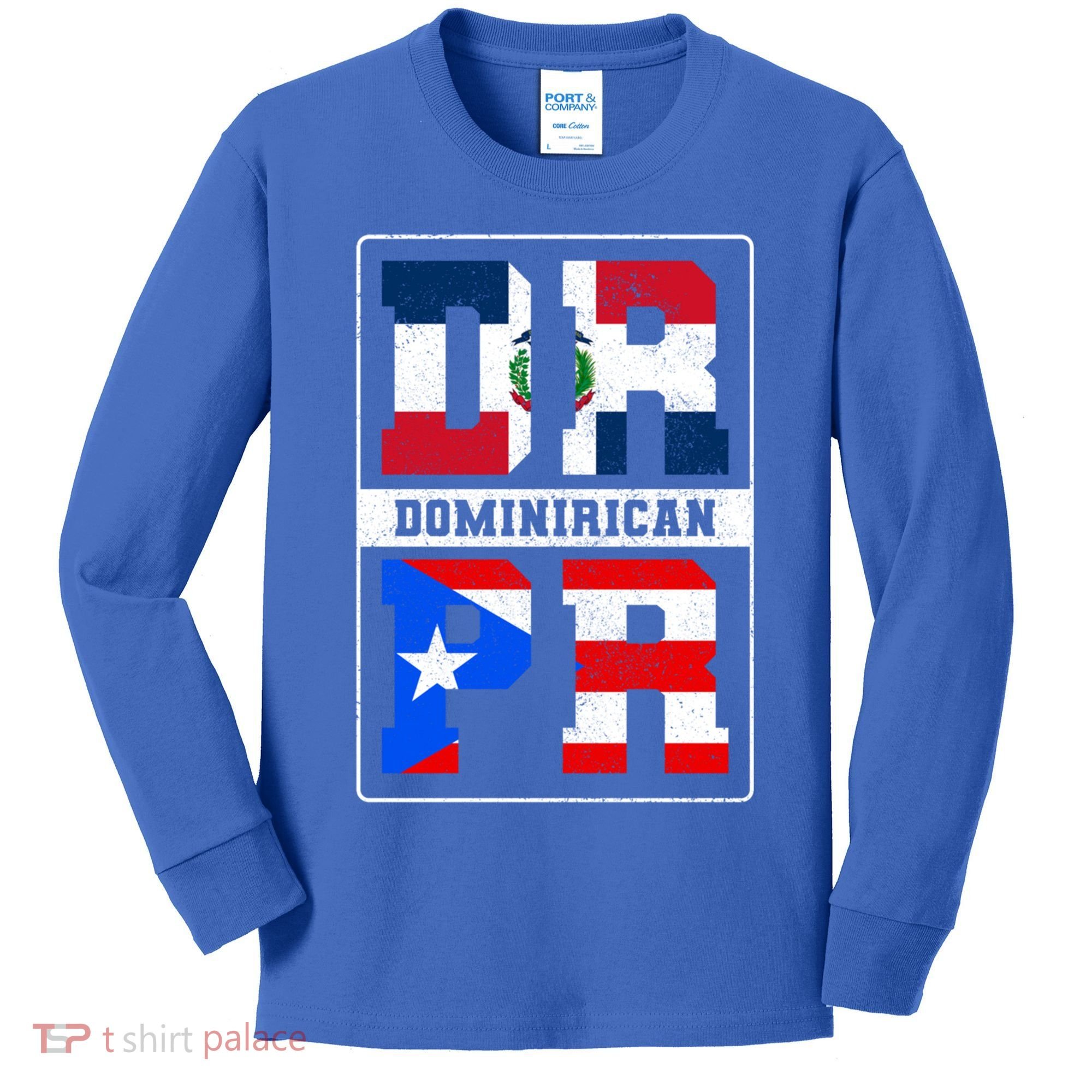 Puerto Rican Dominican Republic Dominirican Flag Pride Meaningful Gift Kids Long Sleeve Shirt