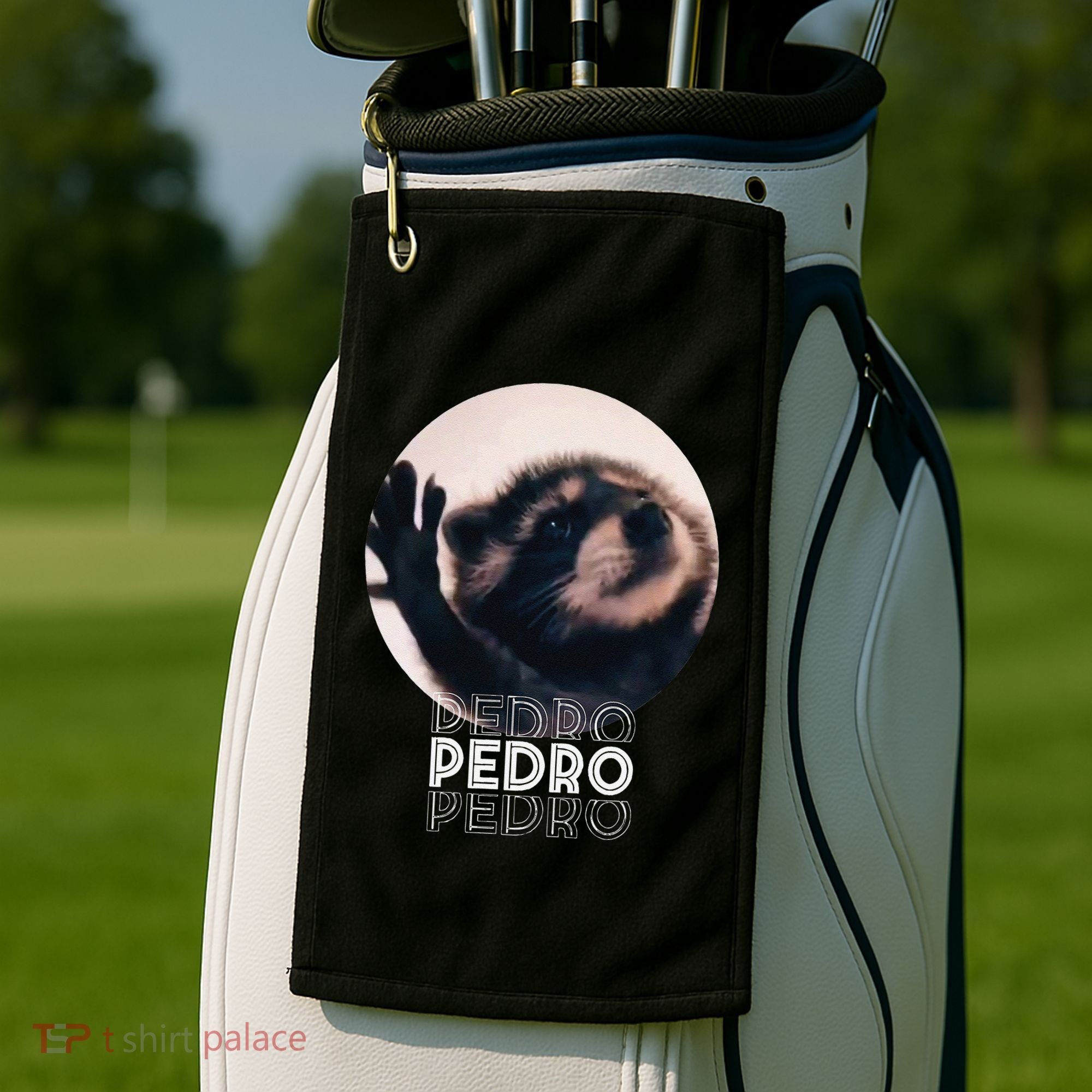 Pedro Racoon Dance Popular Internet Meme Mapache Dance Golf Towel