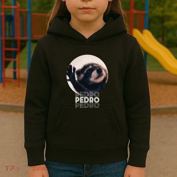 Pedro Racoon Dance Popular Internet Meme Mapache Dance Kids Hoodie