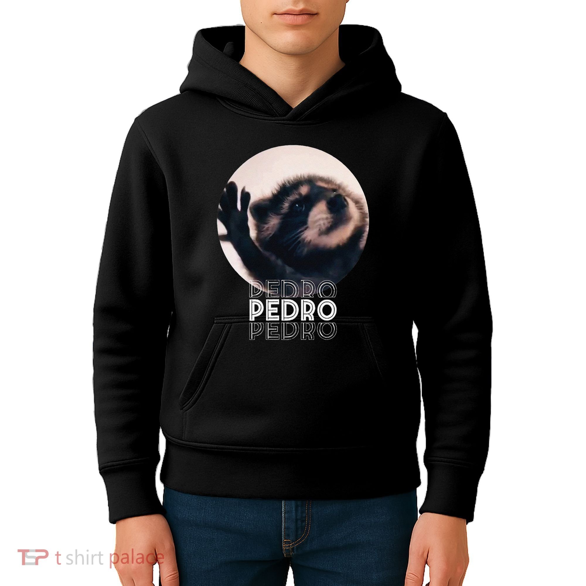 Pedro Racoon Dance Popular Internet Meme Mapache Dance Kids Hoodie