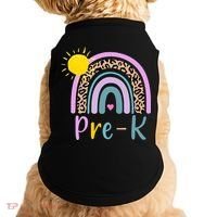 Pre-K Rainbow Teacher Student Back To School Doggie Tank thumb 0
