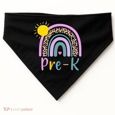 Pre-K Rainbow Teacher Student Back To School USA-Made Doggie Bandana