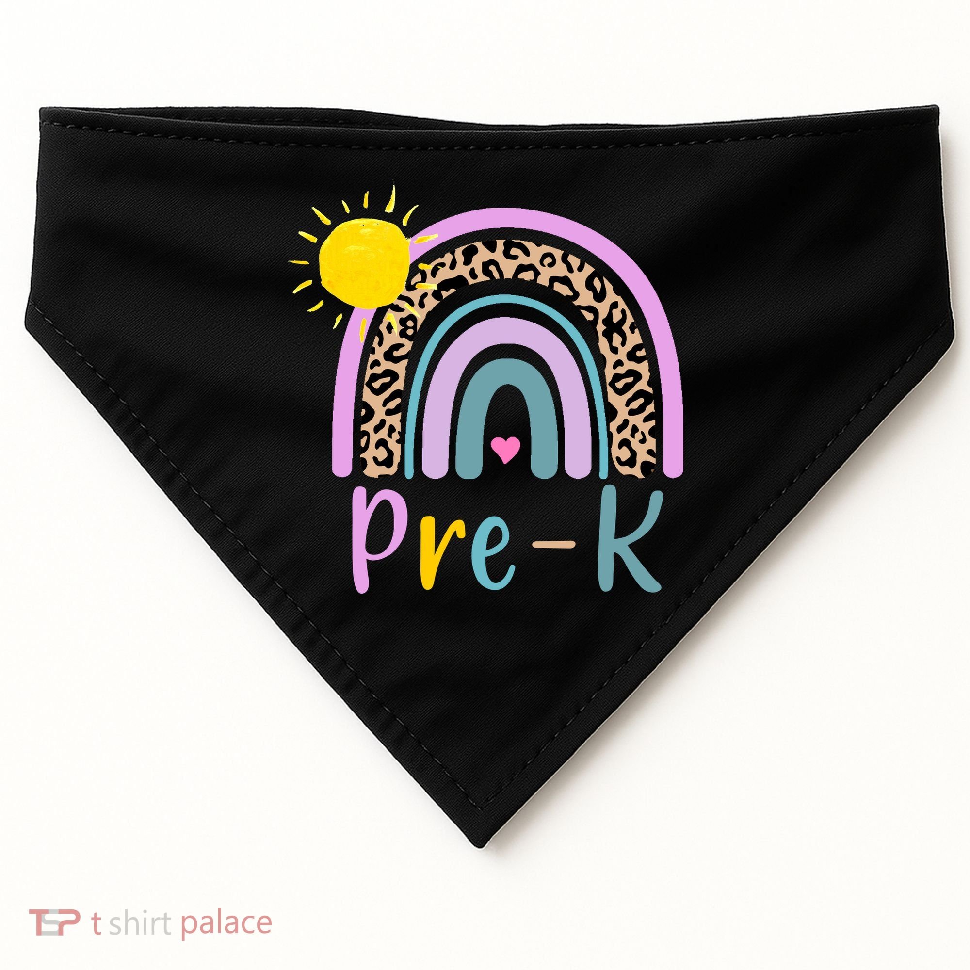 Pre-K Rainbow Teacher Student Back To School USA-Made Doggie Bandana
