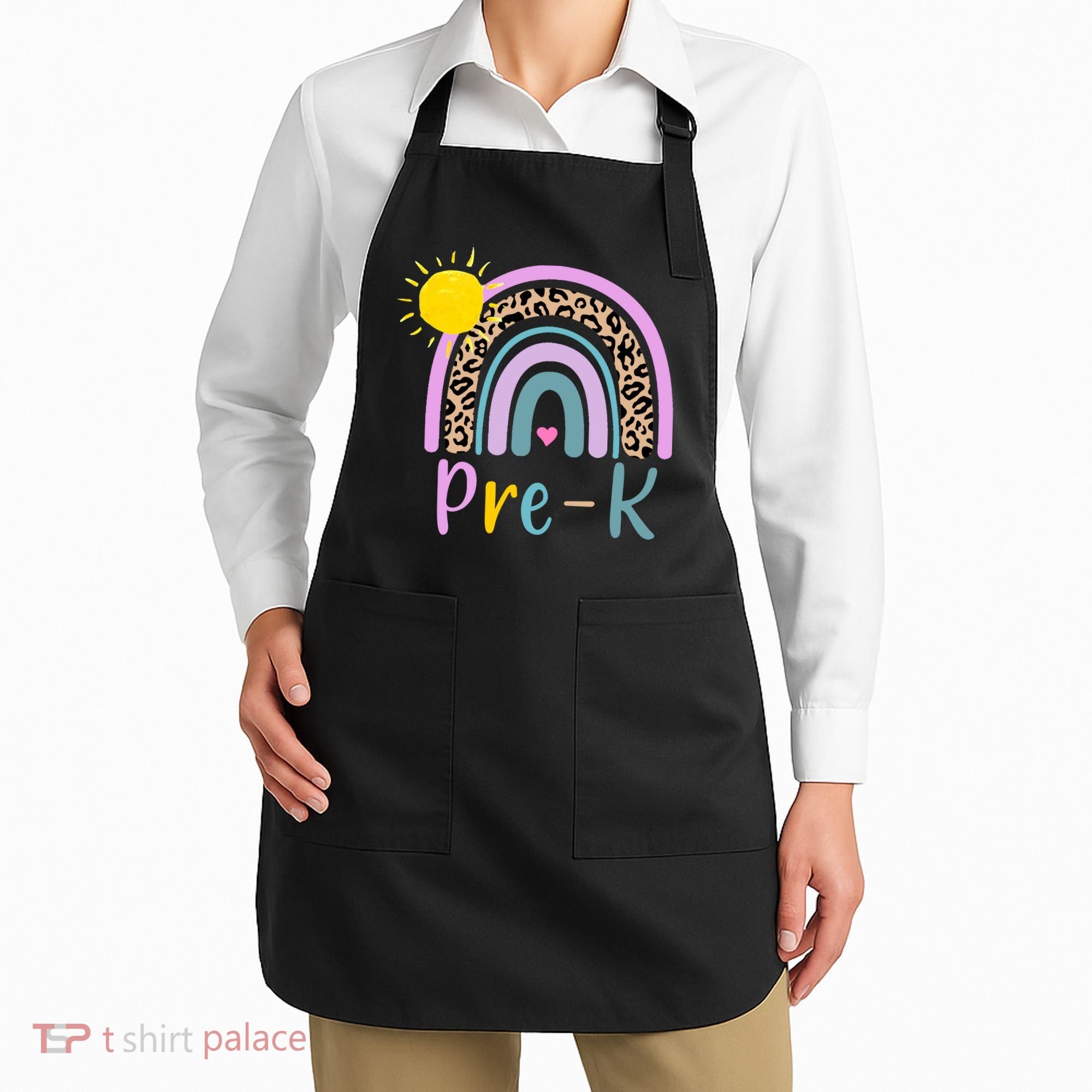 Pre-K Rainbow Teacher Student Back To School Apron