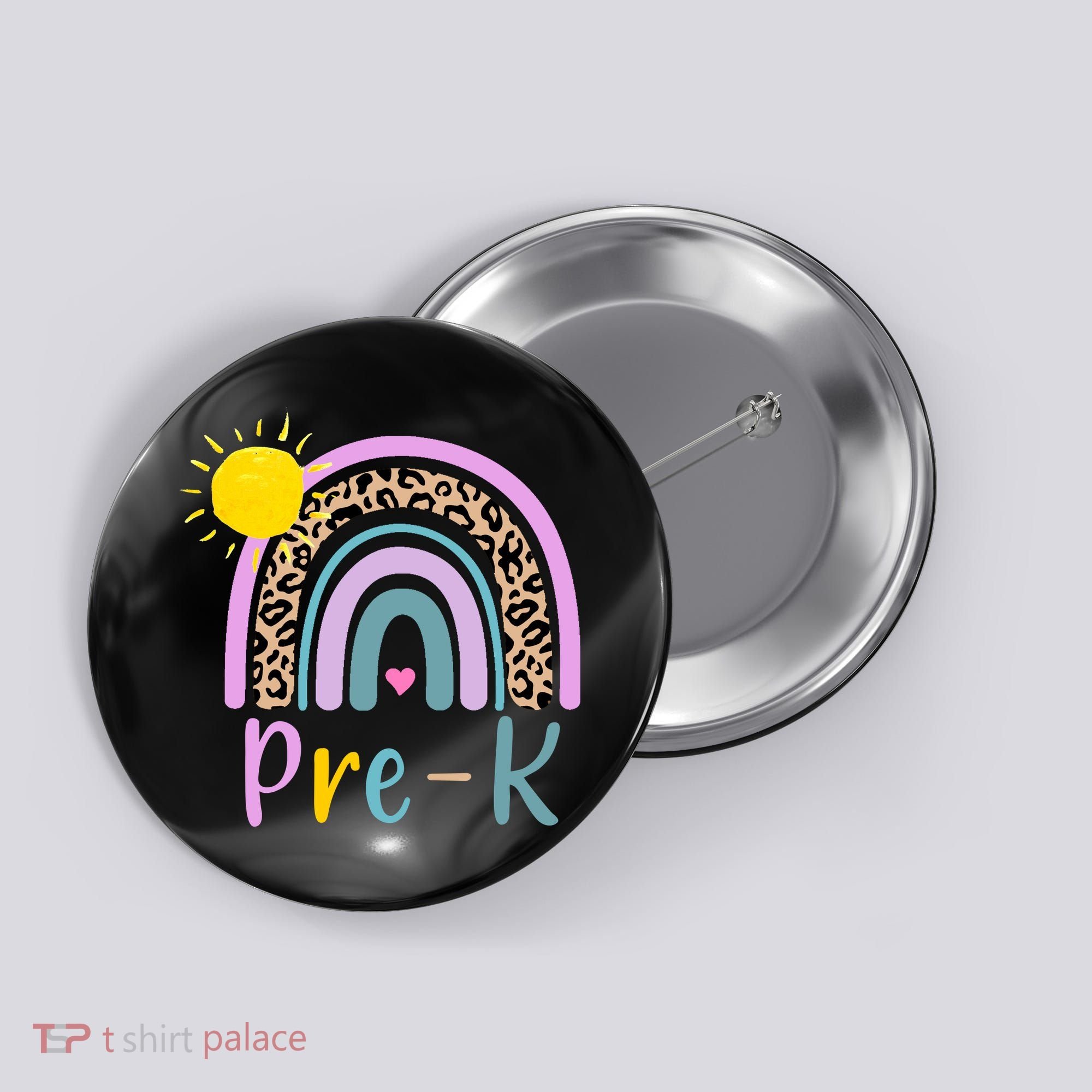 Pre-K Rainbow Teacher Student Back To School Button