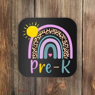 Pre-K Rainbow Teacher Student Back To School Coaster