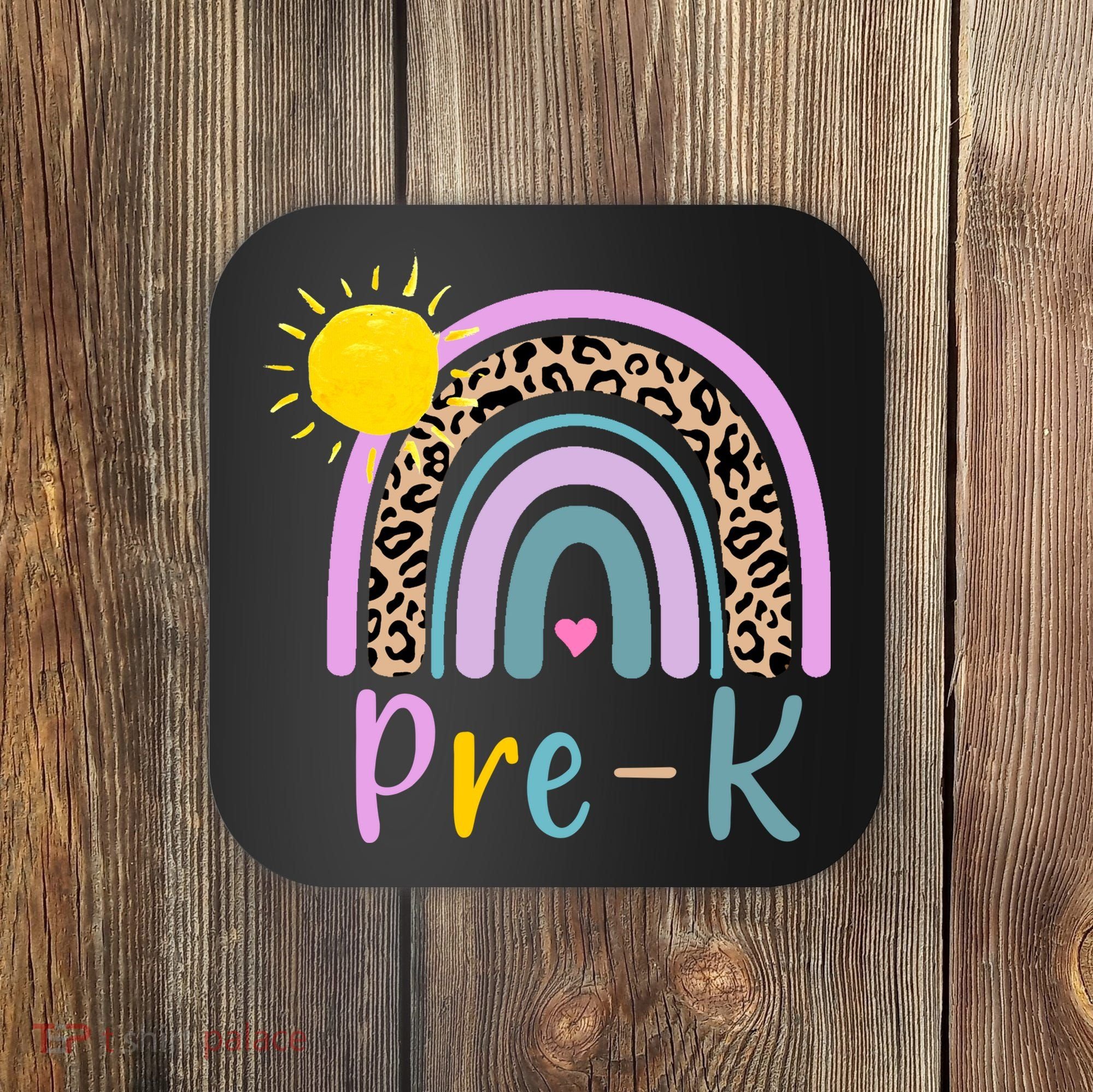 Pre-K Rainbow Teacher Student Back To School Coaster