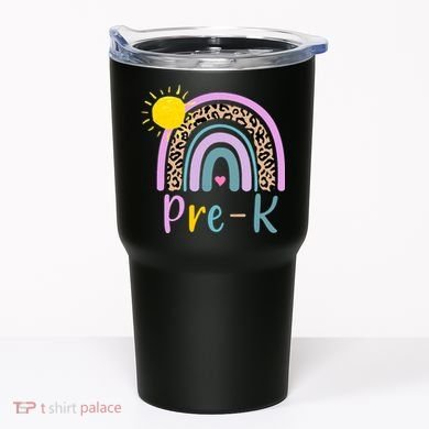 Pre-K Rainbow Teacher Student Back To School Tumbler