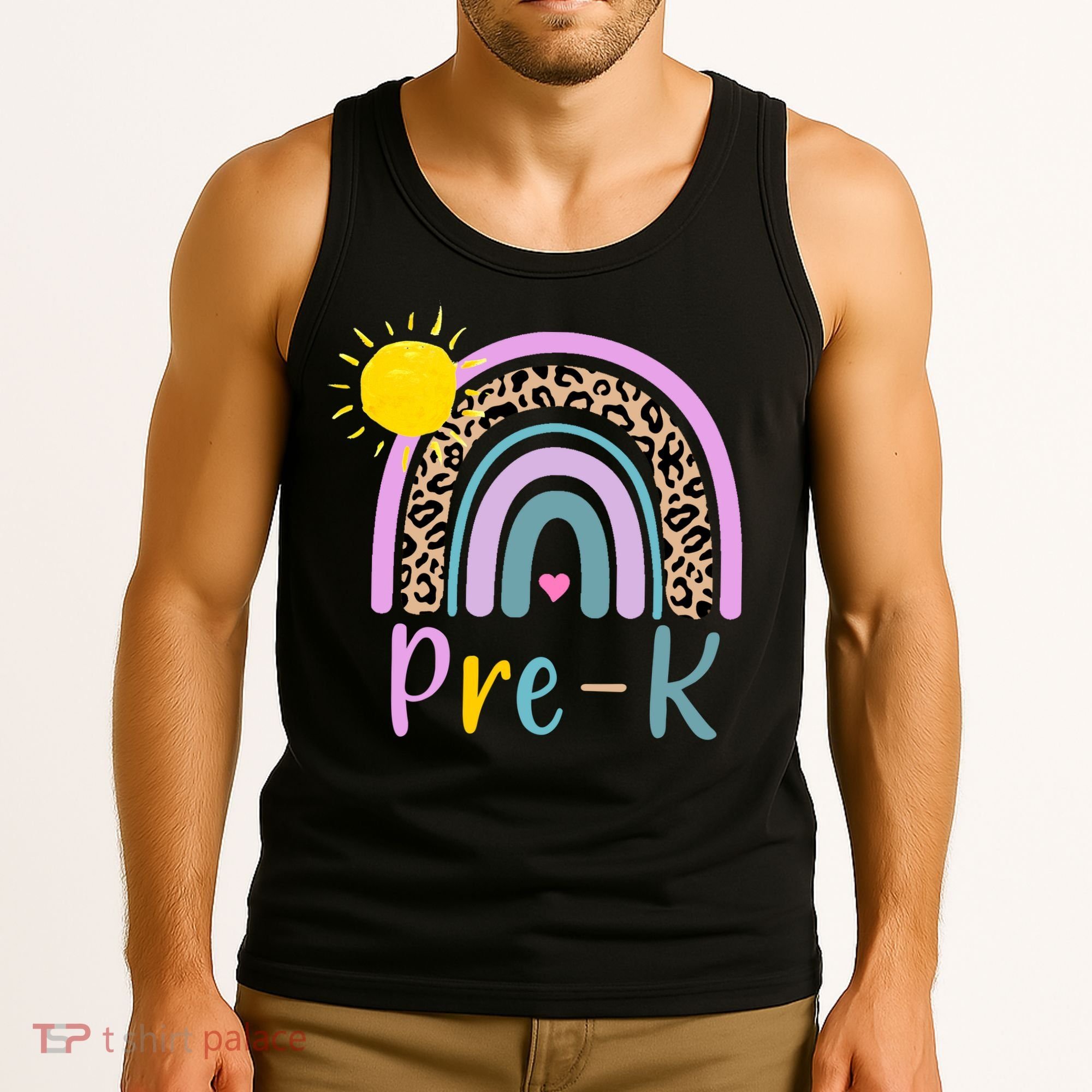 Pre-K Rainbow Teacher Student Back To School Tank Top