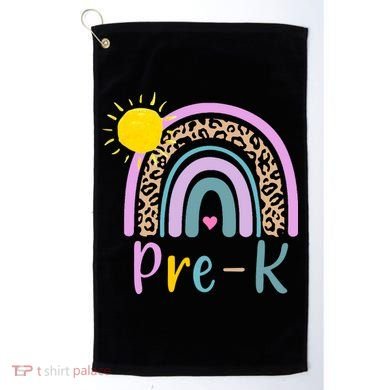 Pre-K Rainbow Teacher Student Back To School Golf Towel
