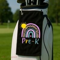 Pre-K Rainbow Teacher Student Back To School Golf Towel thumb 2