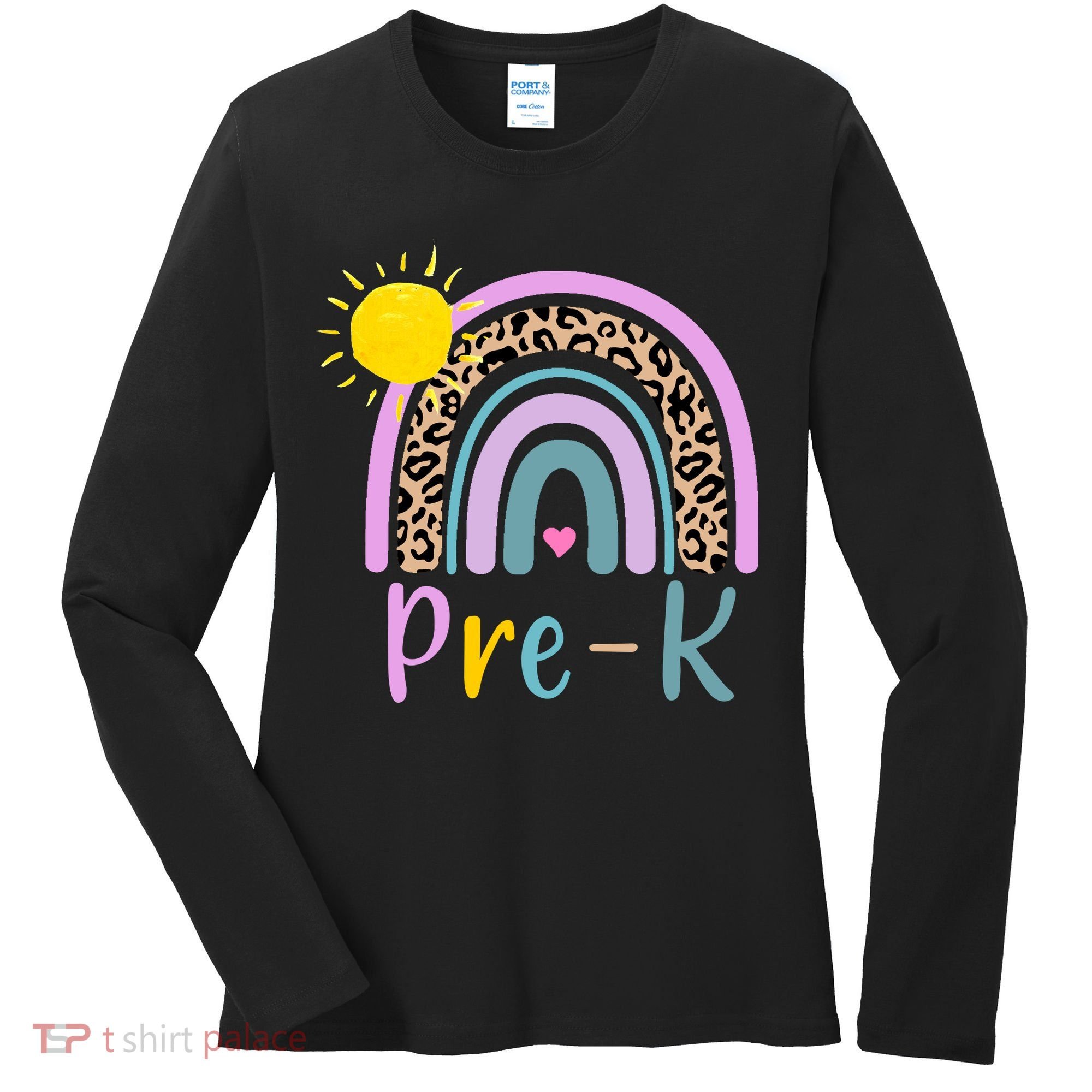 Pre-K Rainbow Teacher Student Back To School Women's Long Sleeve Shirt