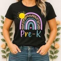 Pre-K Rainbow Teacher Student Back To School Women's T-Shirt thumb 2