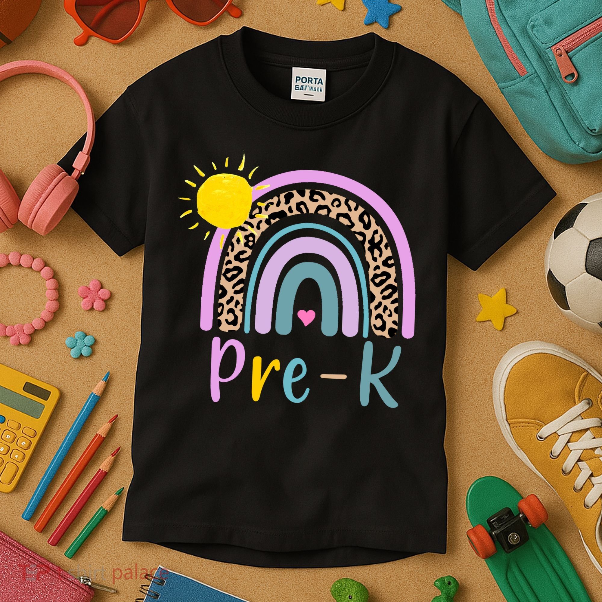 Pre-K Rainbow Teacher Student Back To School Kids T-Shirt