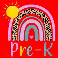 Pre-K Rainbow Teacher Student Back To School Santa Hat thumb 1