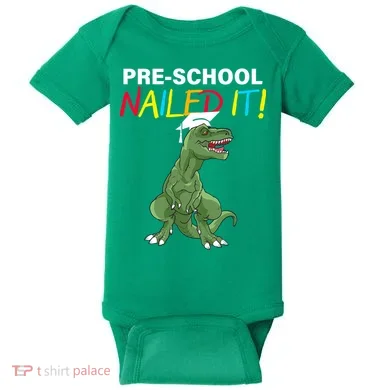 Pre-School Nailed It Dinosaur Baby Bodysuit
