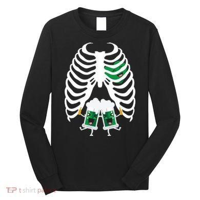 Pregnant Beer Skeleton Irish Baby Long Sleeve Shirt