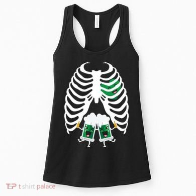 Pregnant Beer Skeleton Irish Baby Women's Tank Top