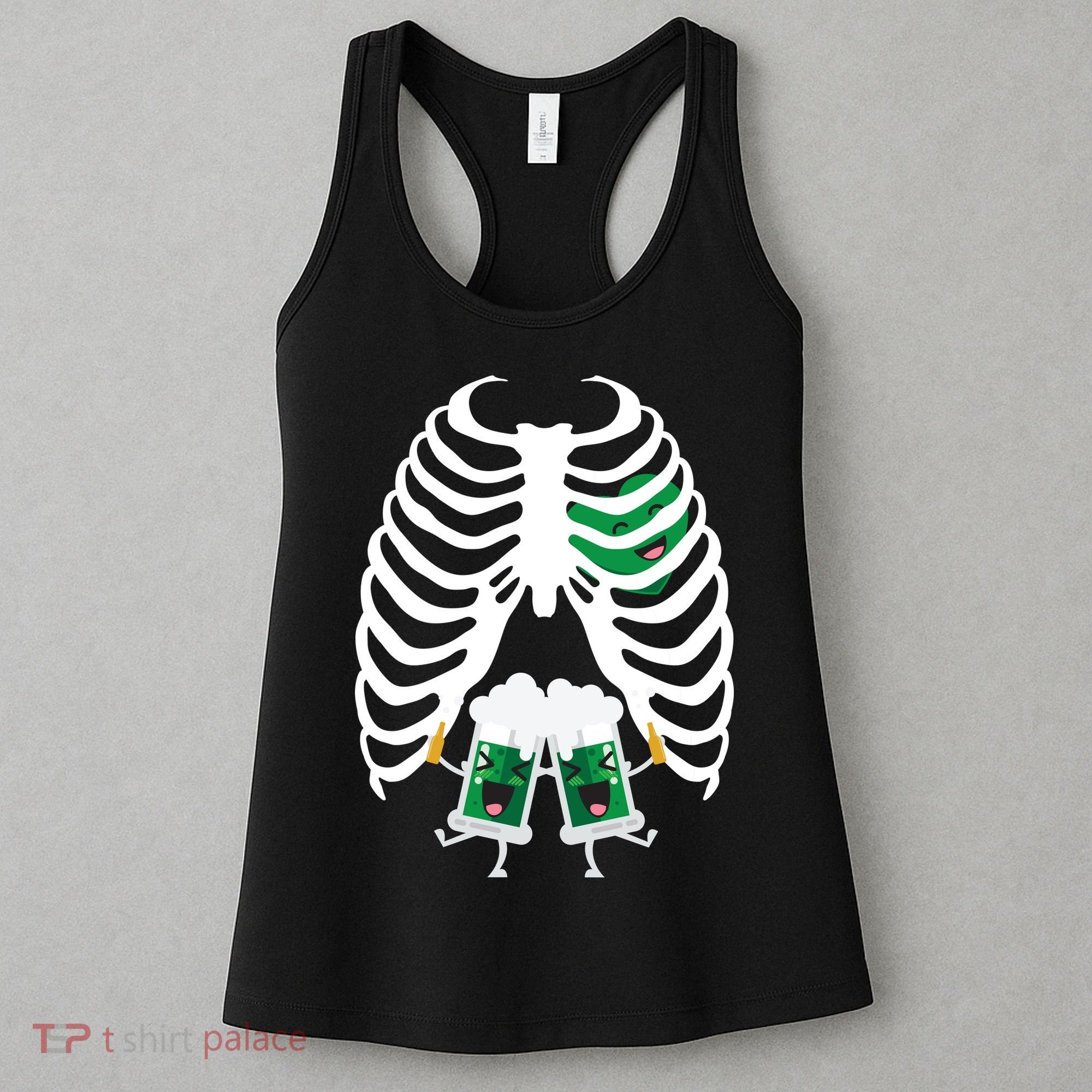 Pregnant Beer Skeleton Irish Baby Women's Tank Top