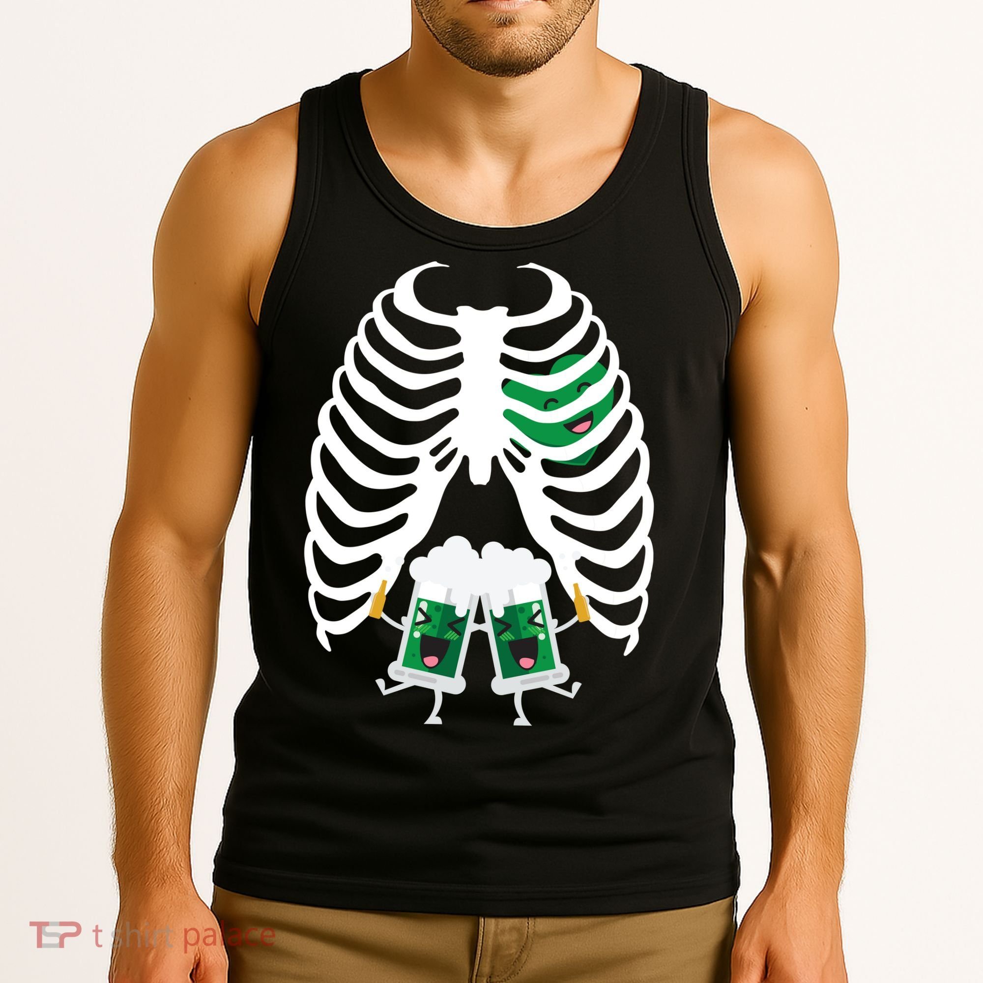 Pregnant Beer Skeleton Irish Baby Tank Top