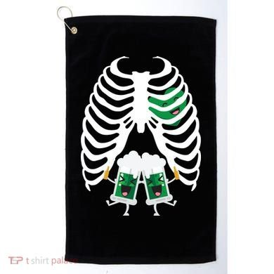 Pregnant Beer Skeleton Irish Baby Golf Towel