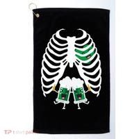 Pregnant Beer Skeleton Irish Baby Golf Towel thumb 0