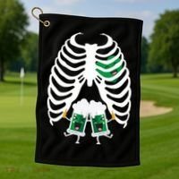 Pregnant Beer Skeleton Irish Baby Golf Towel thumb 1