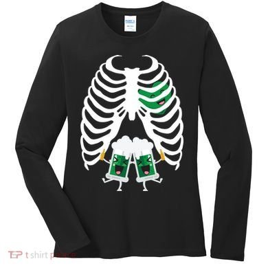 Pregnant Beer Skeleton Irish Baby Women's Long Sleeve Shirt
