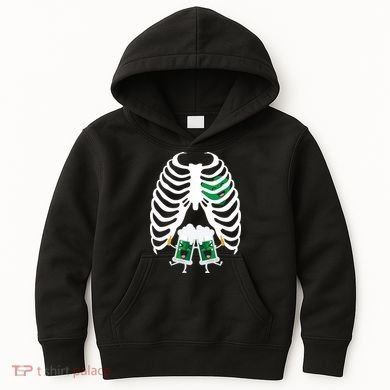 Pregnant Beer Skeleton Irish Baby Kids Hoodie