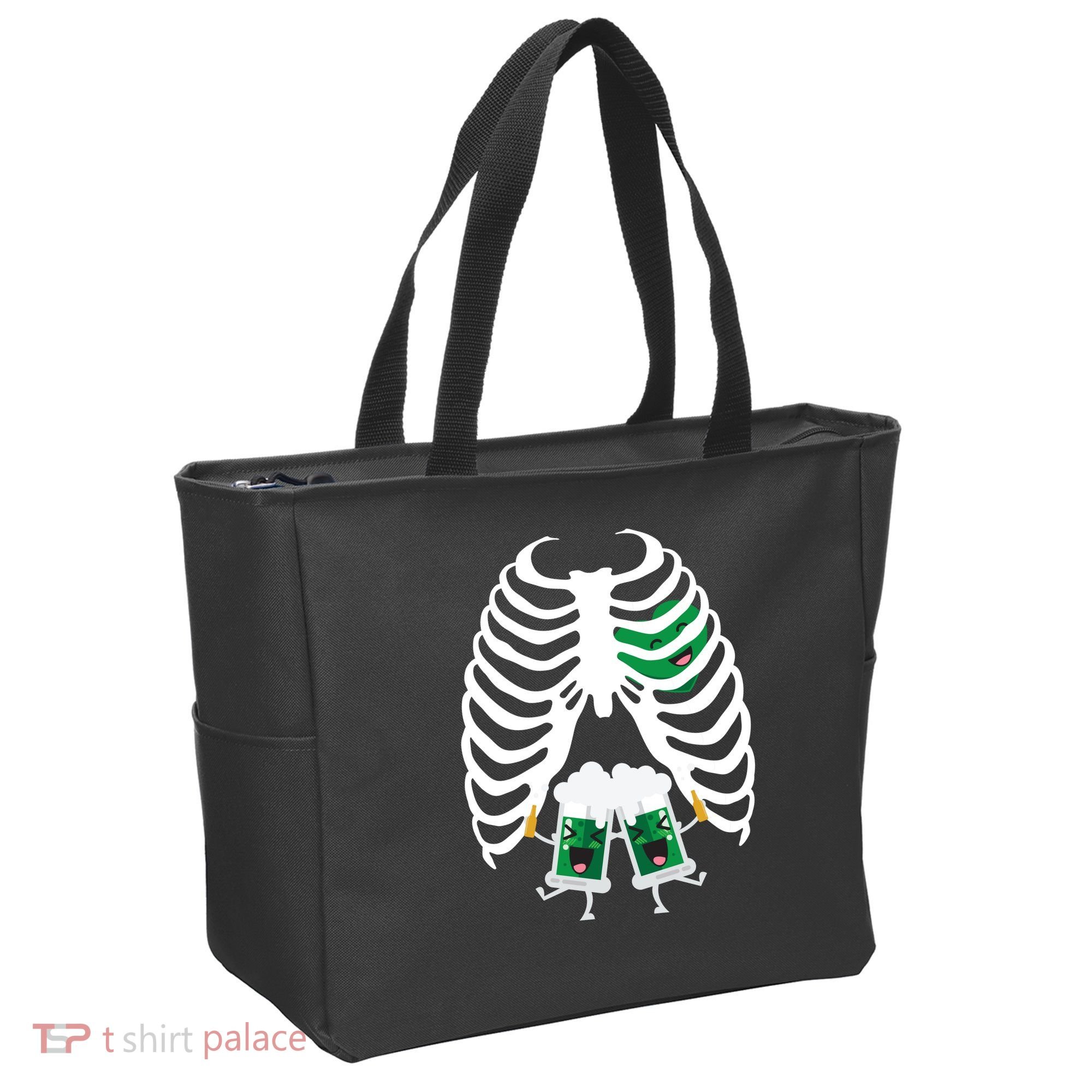 Pregnant Beer Skeleton Irish Baby Tote Bag