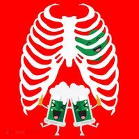 Pregnant Beer Skeleton Irish Baby Santa Hat thumb 1