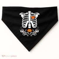 Pregnant Halloween Skeleton Baby Twins Witch Pumpkin Costume USA-Made Doggie Bandana thumb 0