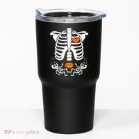 Pregnant Halloween Skeleton Baby Twins Witch Pumpkin Costume Tumbler thumb 0
