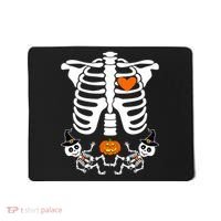 Pregnant Halloween Skeleton Baby Twins Witch Pumpkin Costume Mousepad thumb 0