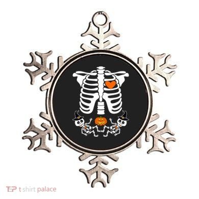 Pregnant Halloween Skeleton Baby Twins Witch Pumpkin Costume Ornament