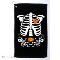 Pregnant Halloween Skeleton Baby Twins Witch Pumpkin Costume Golf Towel thumb 0