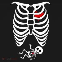 Pregnant Skeleton USA-Made Doggie Bandana thumb 2